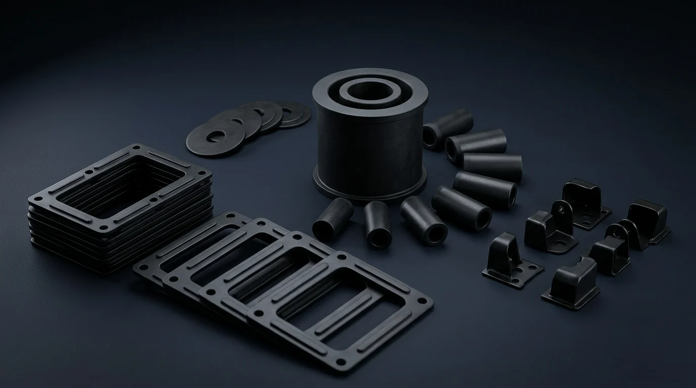 Dark industrial studio arrangement of PHAEGA component families
